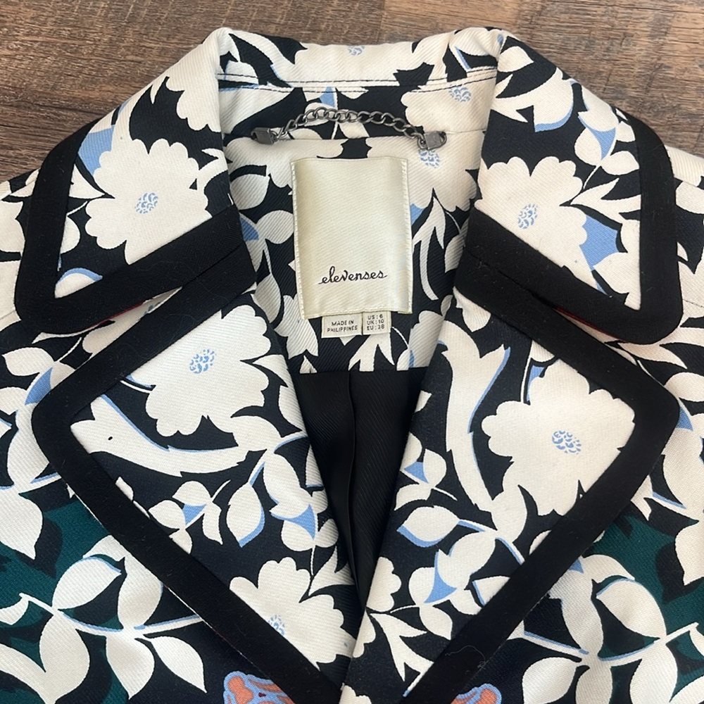 Elevenses Blue and Red Blazer Elegant Style - Picture 2 of 10